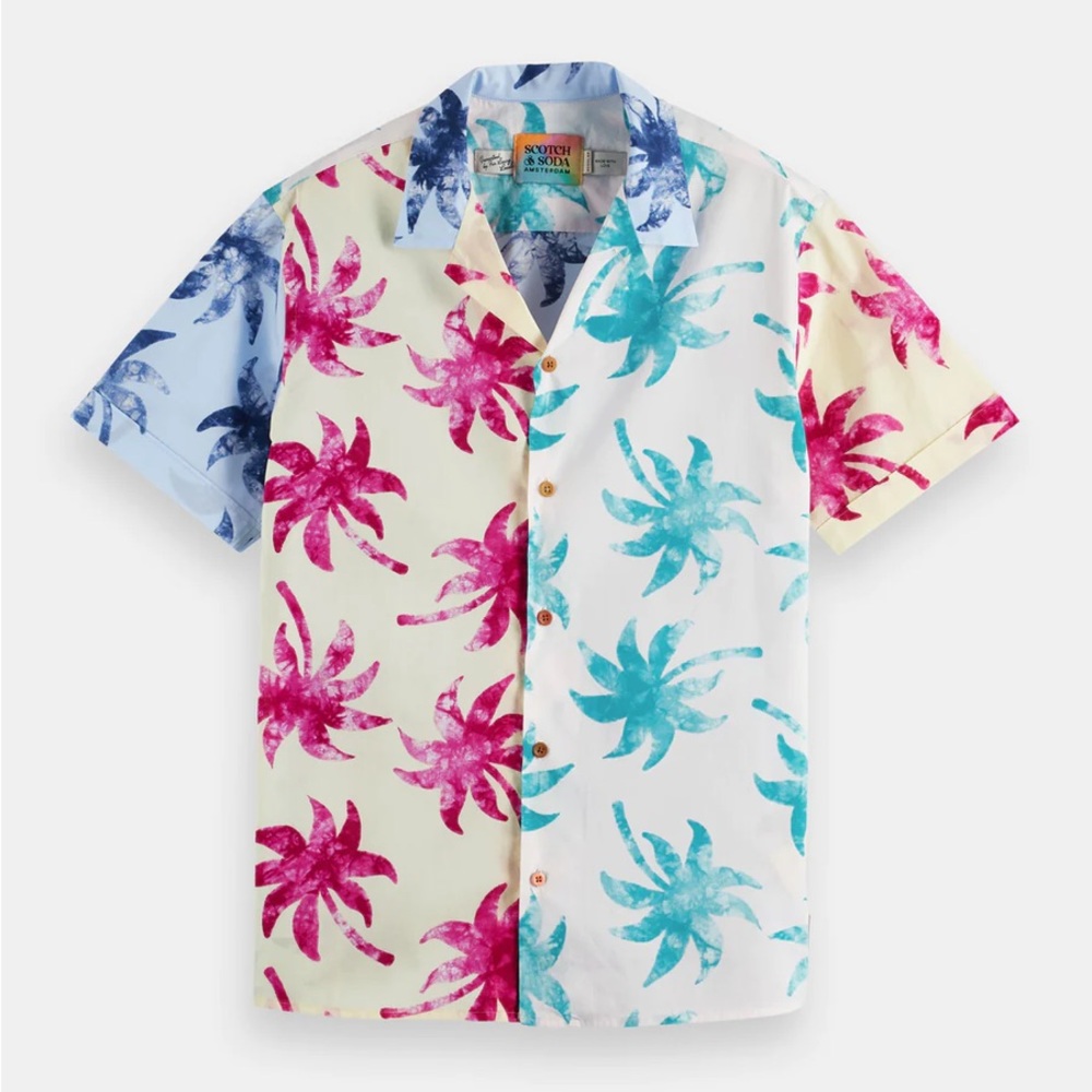 Scotch & Soda Blue and Pink Casual Button Down Shirt